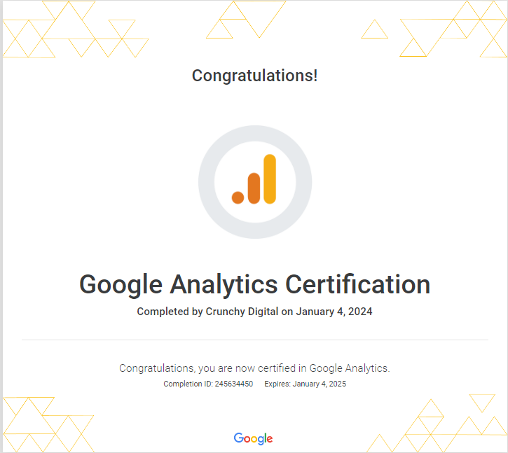crunchy digital as google analytics certifications