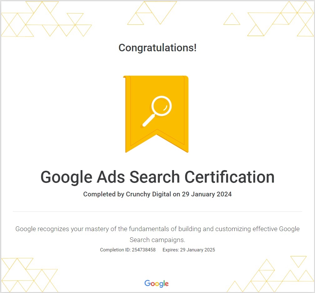 crunchy digital google ads search certification 2024