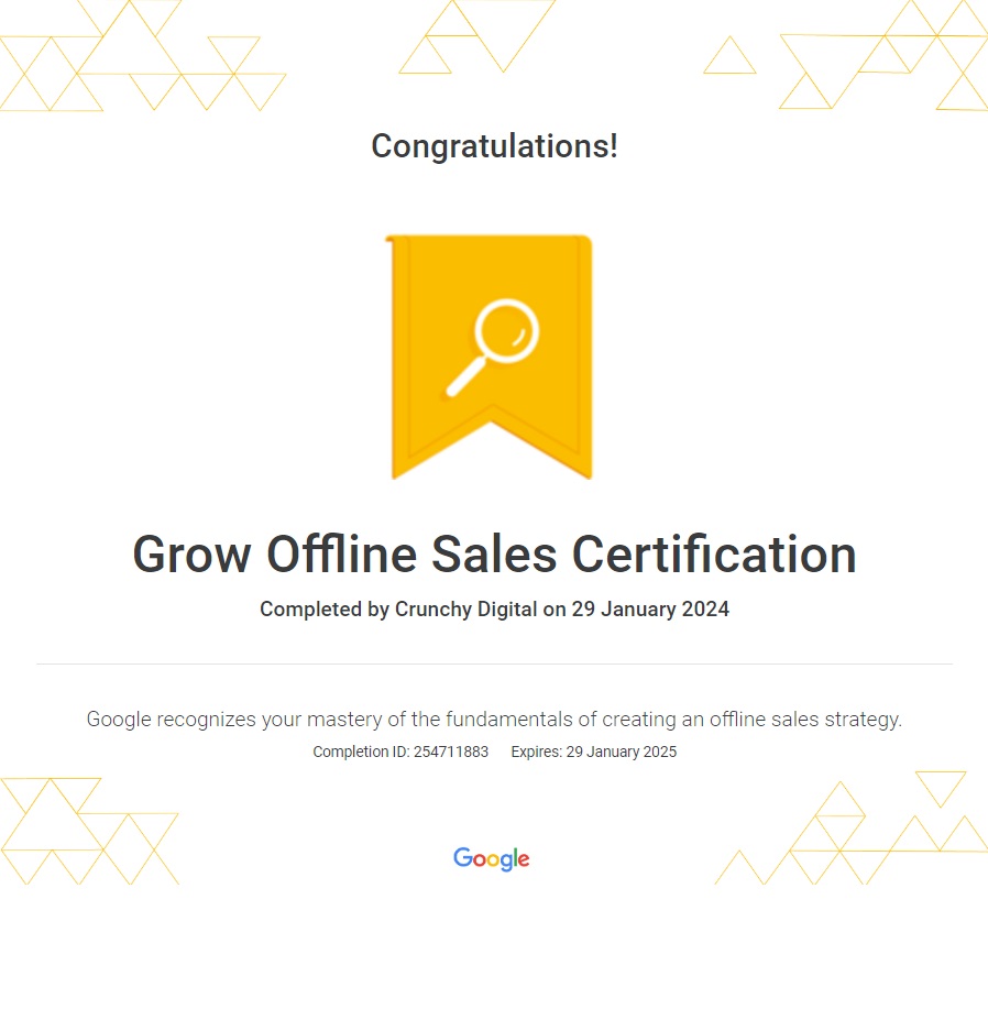 crunchy digital google grow online sales certification